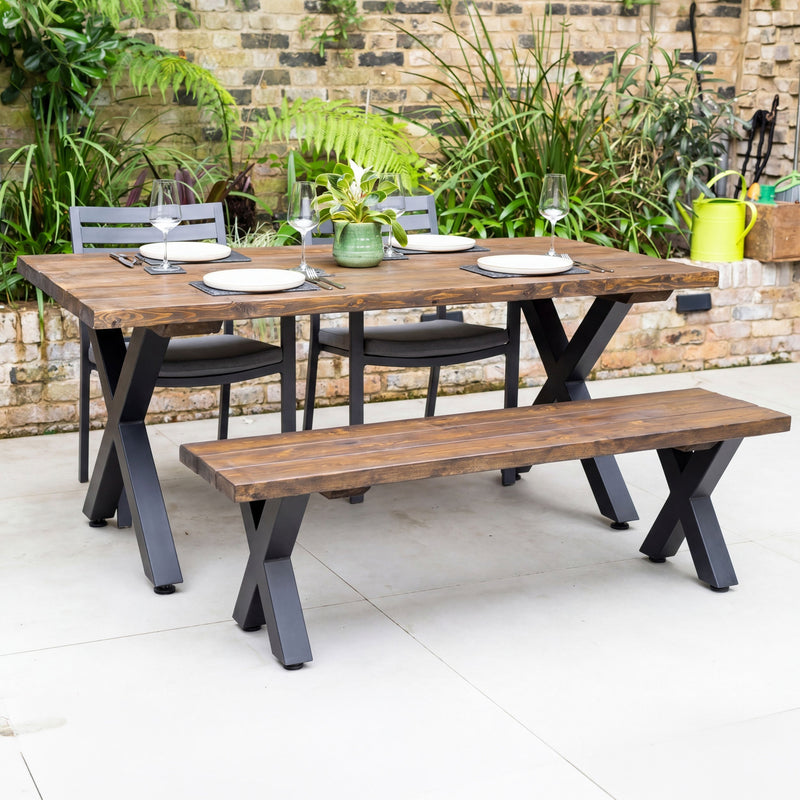 Chunky X-Frame Industrial Legs, with Outdoor Hardware Pack | 71cm Table