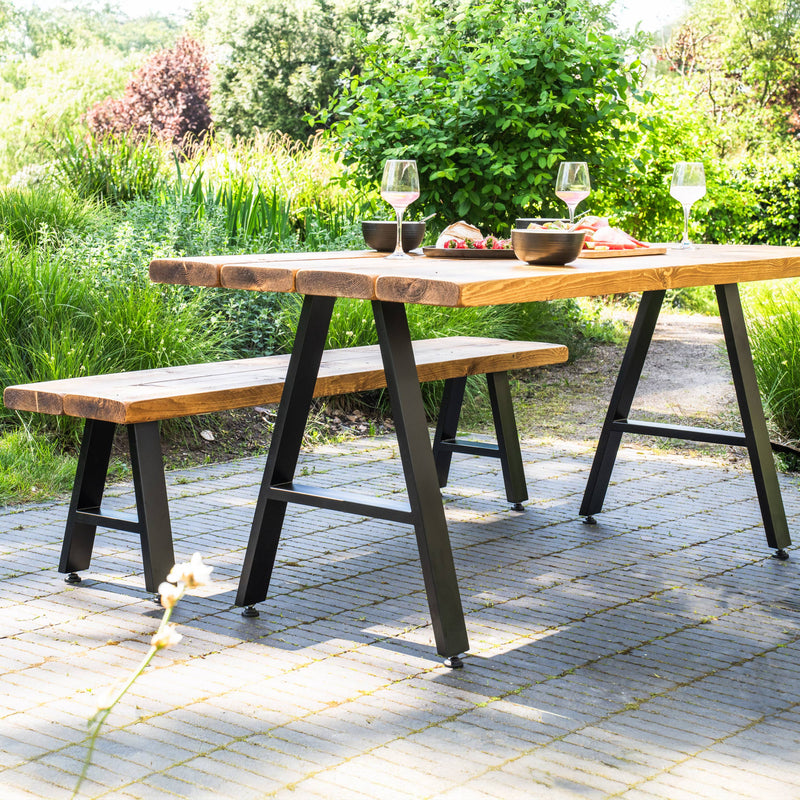 A-Frame Industrial legs, with Outdoor Hardware Pack | 40cm Bench