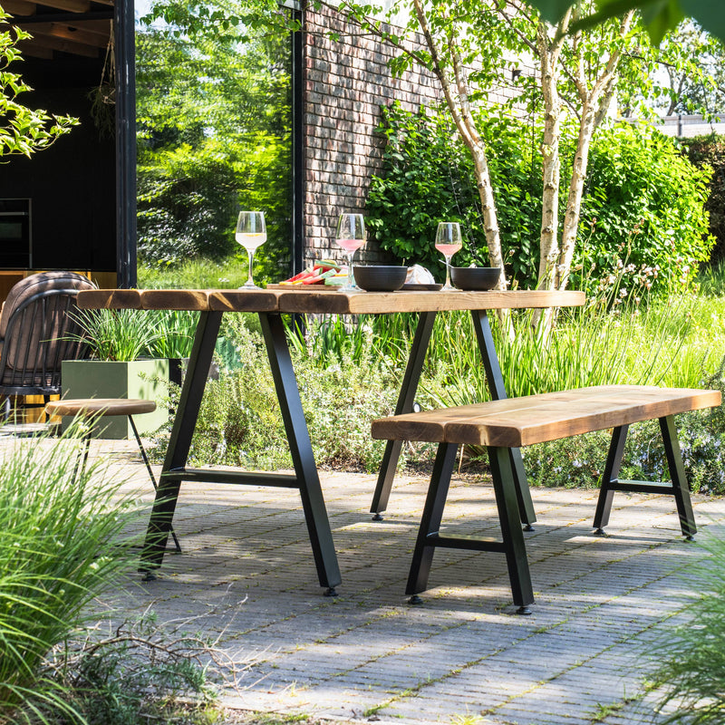 A-Frame Industrial legs, with Outdoor Hardware Pack | 40cm Bench