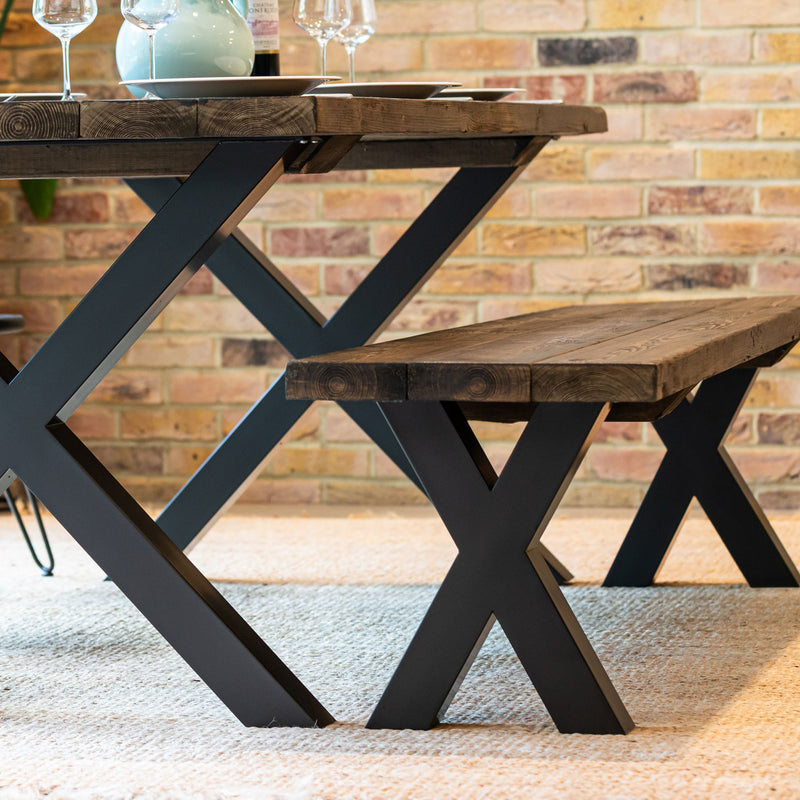 Chunky X-Frame Industrial legs | 40cm Bench