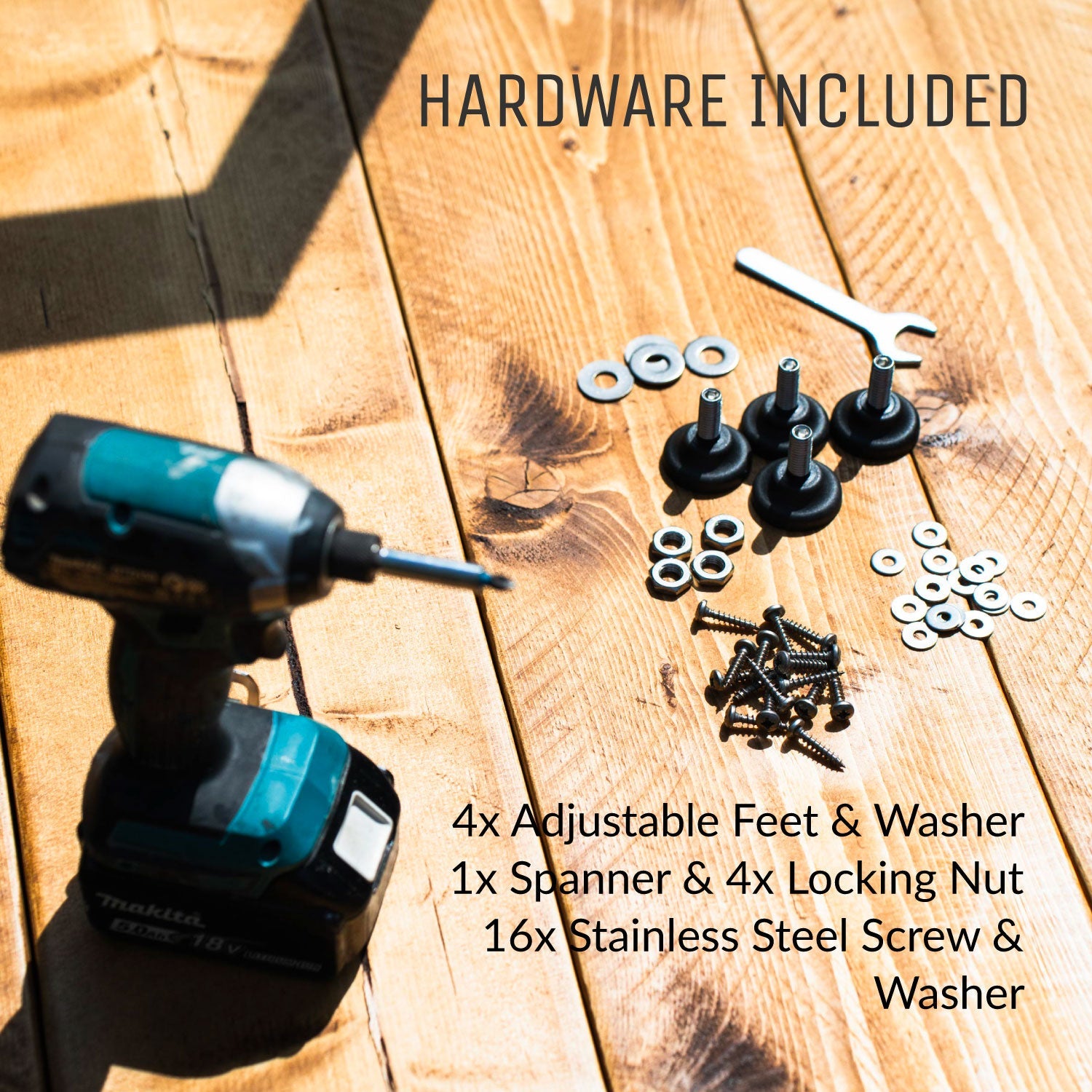 V-Frame Industrial legs, with Outdoor Hardware Pack | 71cm Table Wide