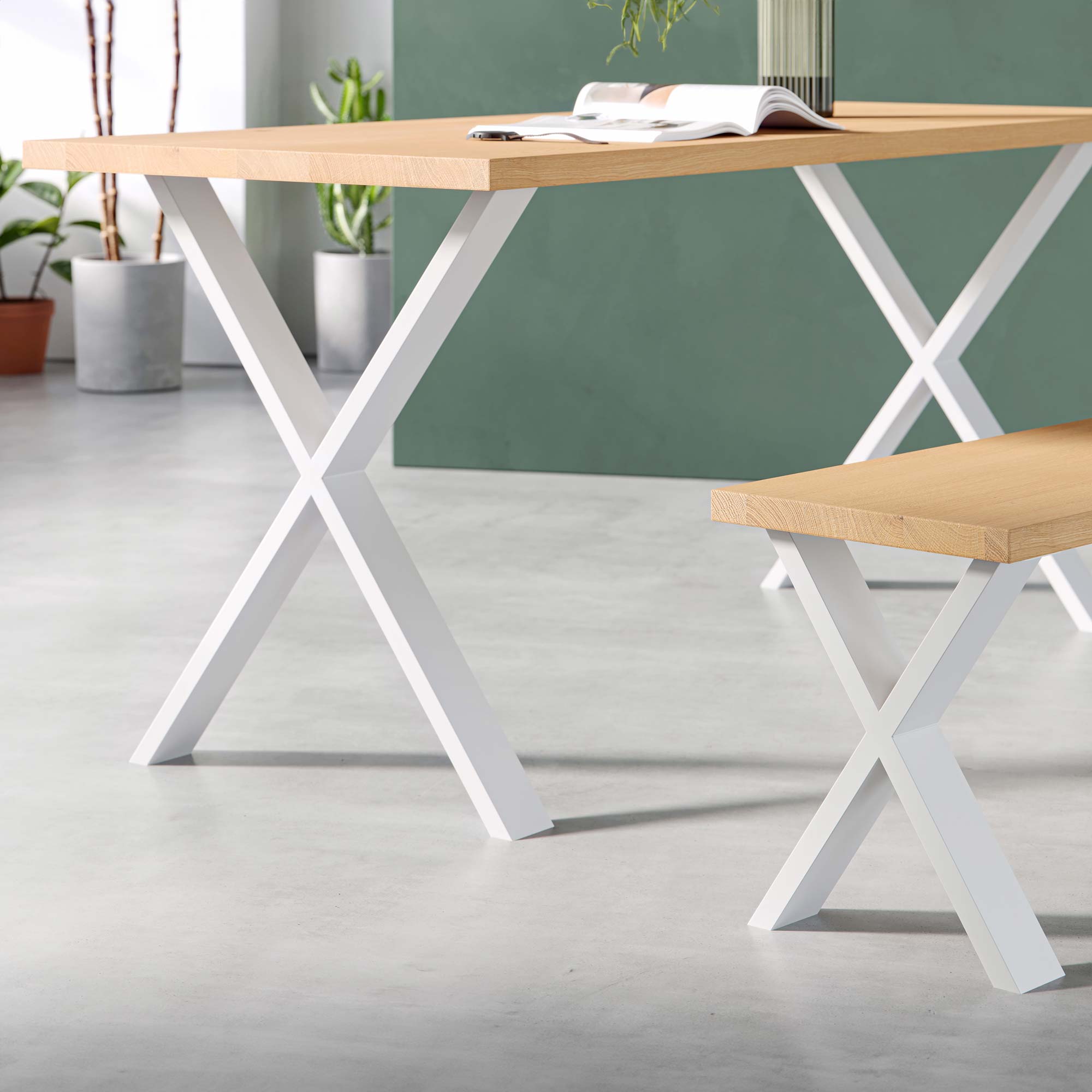 X-Frame Industrial legs | 71cm Table