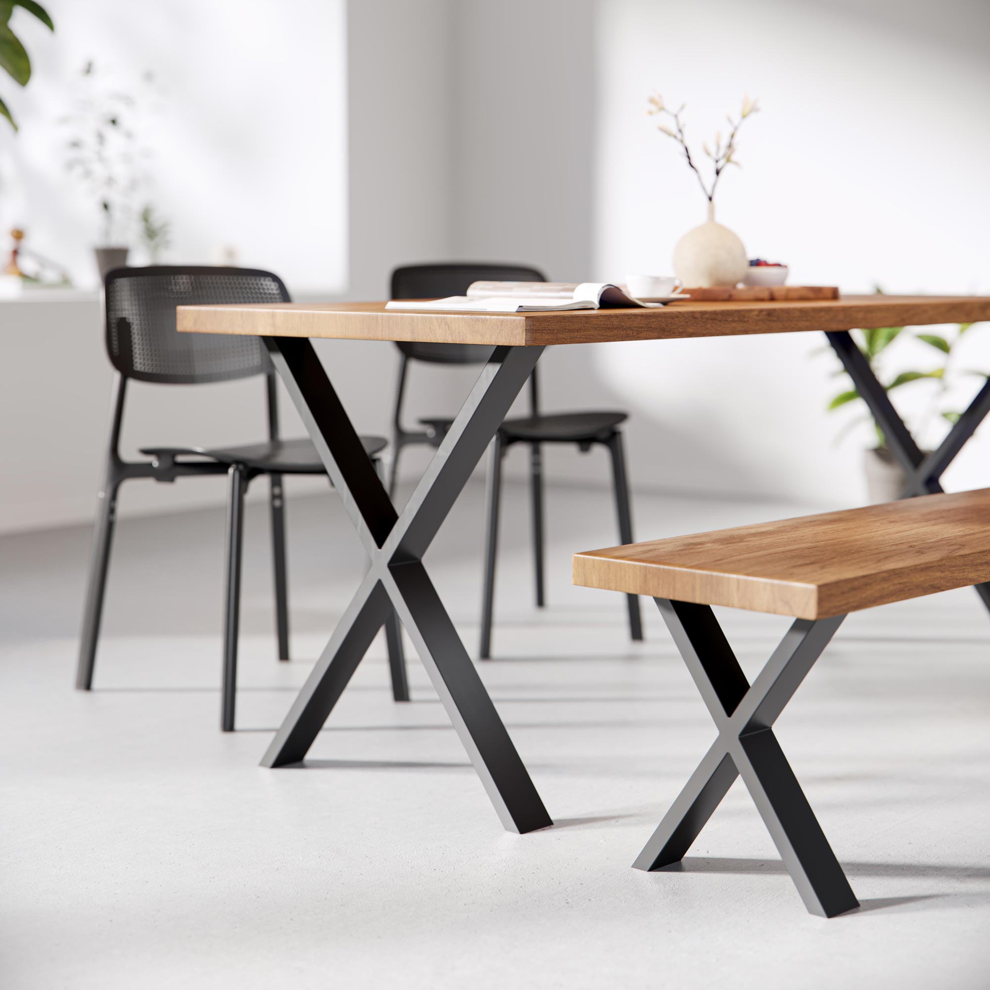 X-Frame Industrial legs | 71cm Table