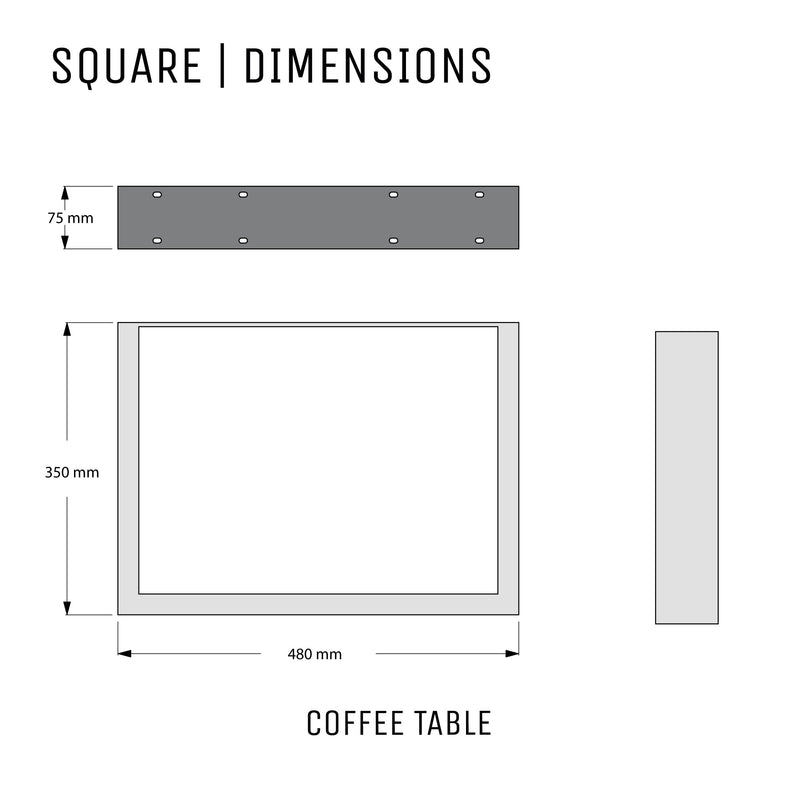 Square Industrial legs | 35cm Coffee Table