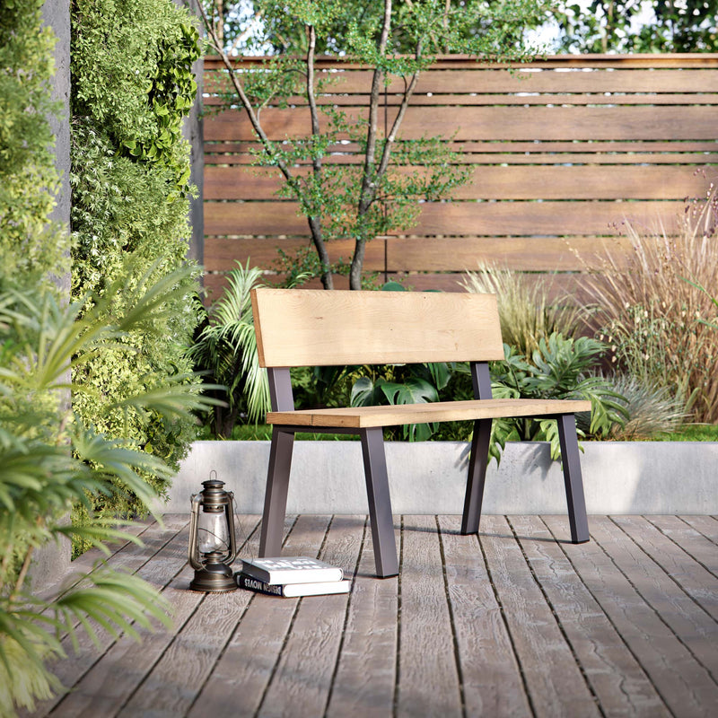 Outdoor Back Bench - The Hairpin Leg Co. Trade