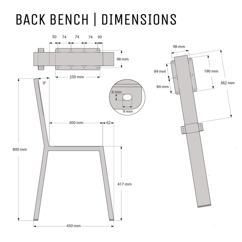 Outdoor Back Bench - The Hairpin Leg Co. Trade