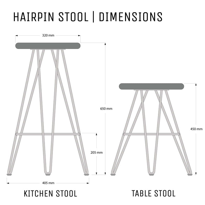 Hairpin Stool, Oak - The Hairpin Leg Co. Trade