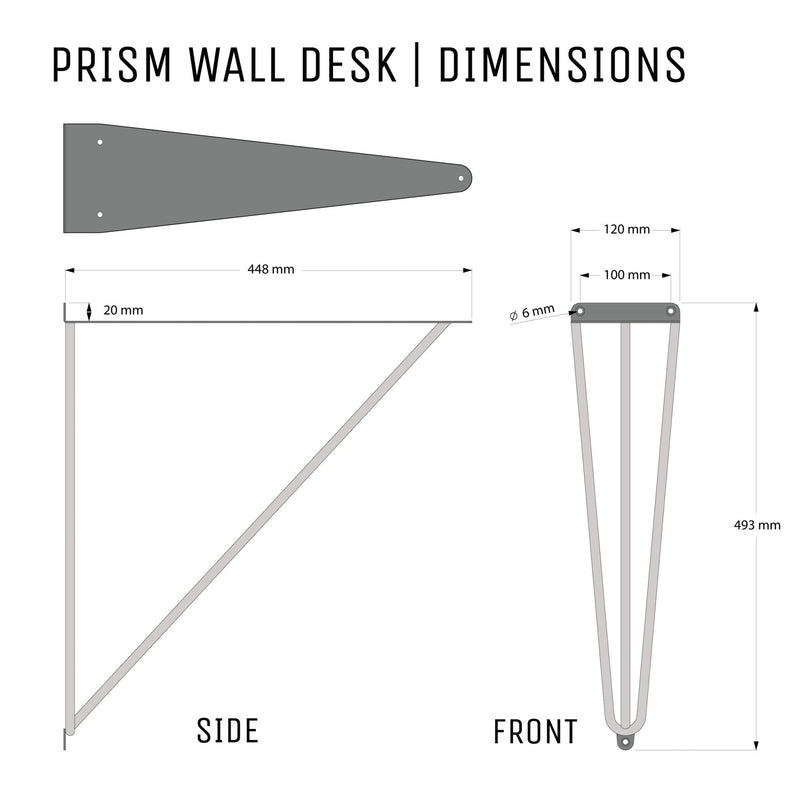 Prism Wall Desk Brackets - The Hairpin Leg Co. Trade