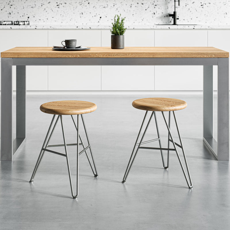 Hairpin Stool, Oak - The Hairpin Leg Co. Trade