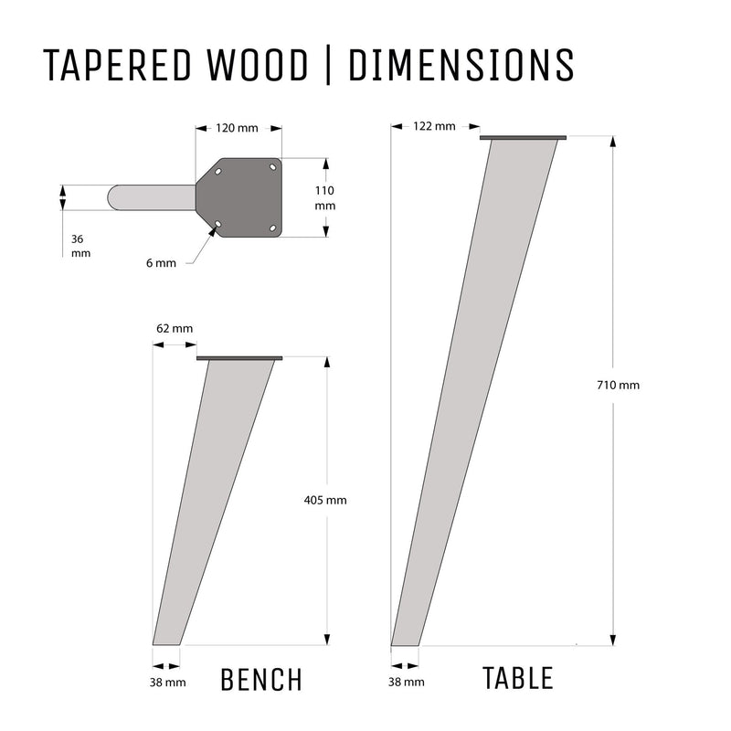 Tapered Oak legs - The Hairpin Leg Co. Trade