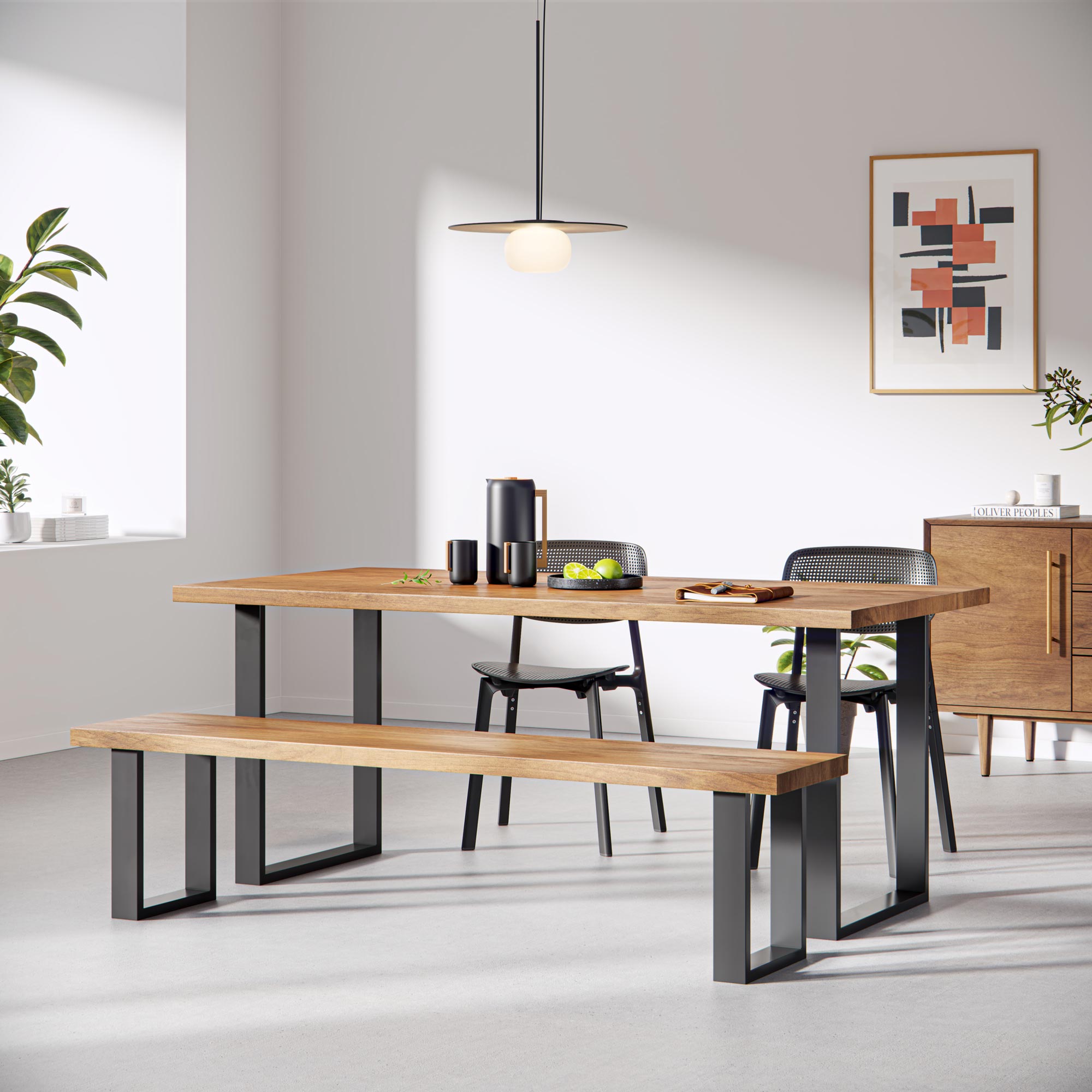 Square Industrial legs | 40cm Bench