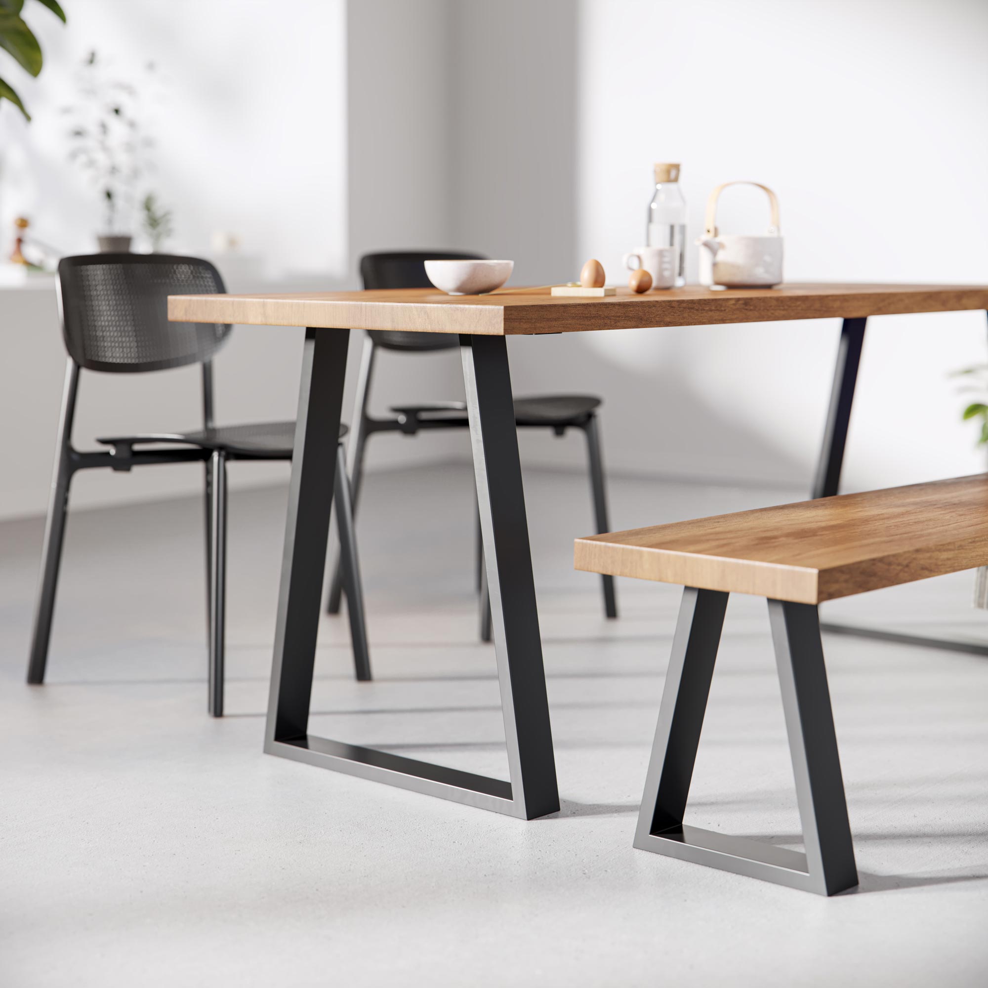 Trapezium Industrial legs | 71cm Table