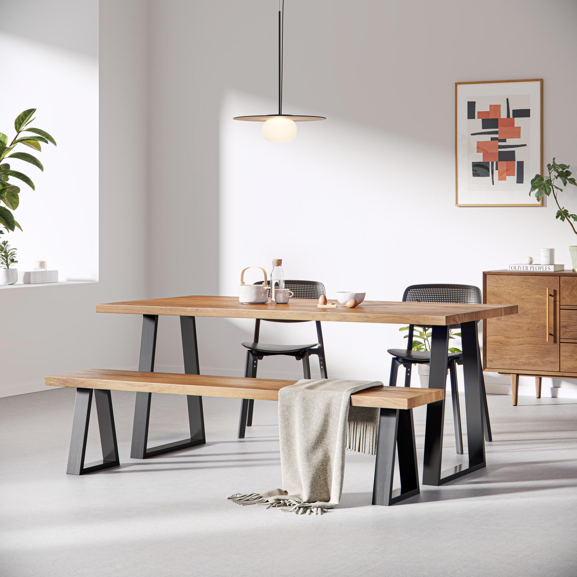 Trapezium Industrial legs | 40cm Bench