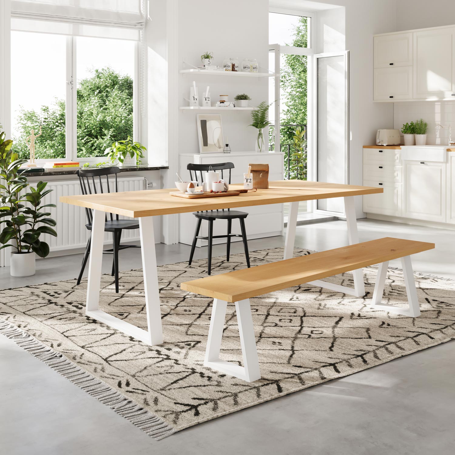 Trapezium Industrial legs | 40cm Bench