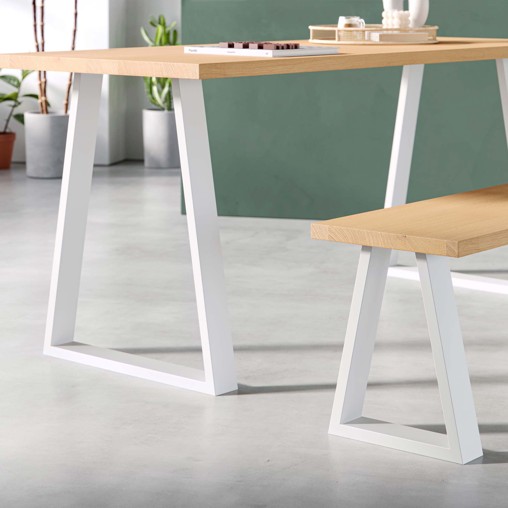 Trapezium Industrial legs | 71cm Table