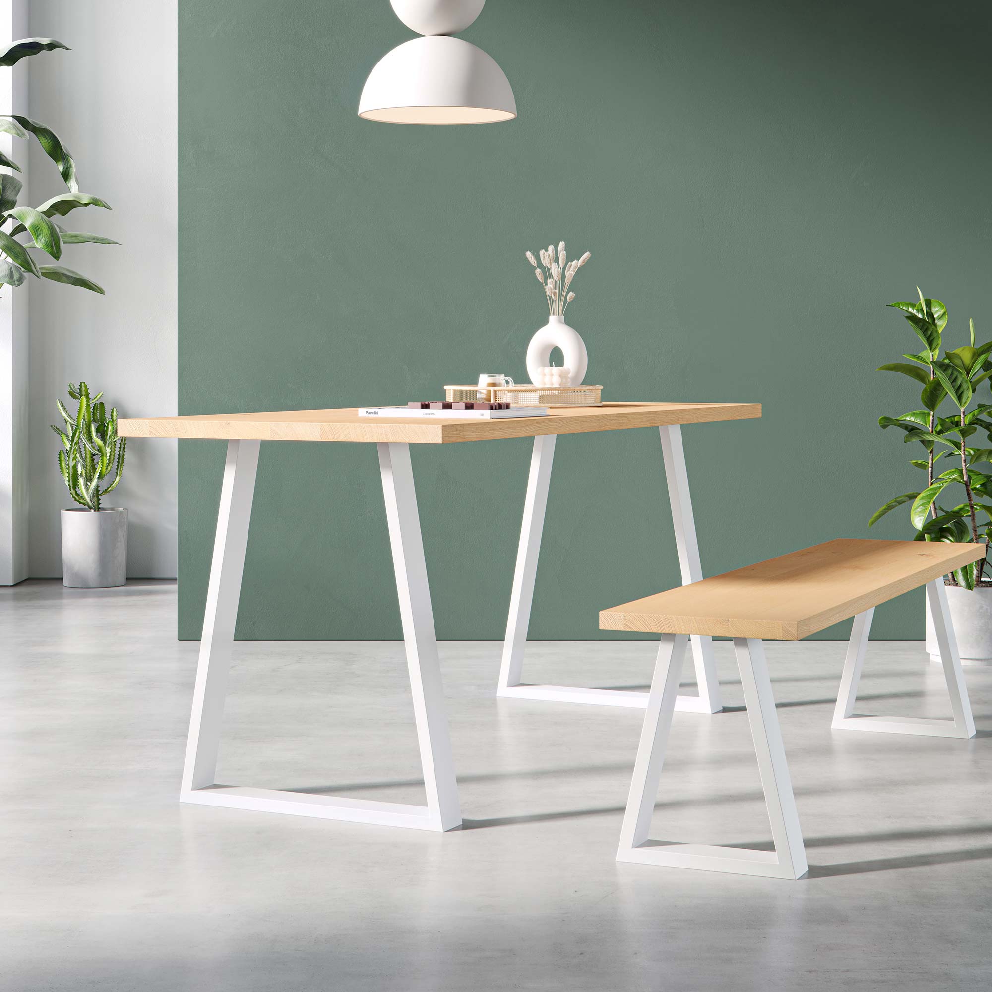Trapezium Industrial legs | 40cm Bench