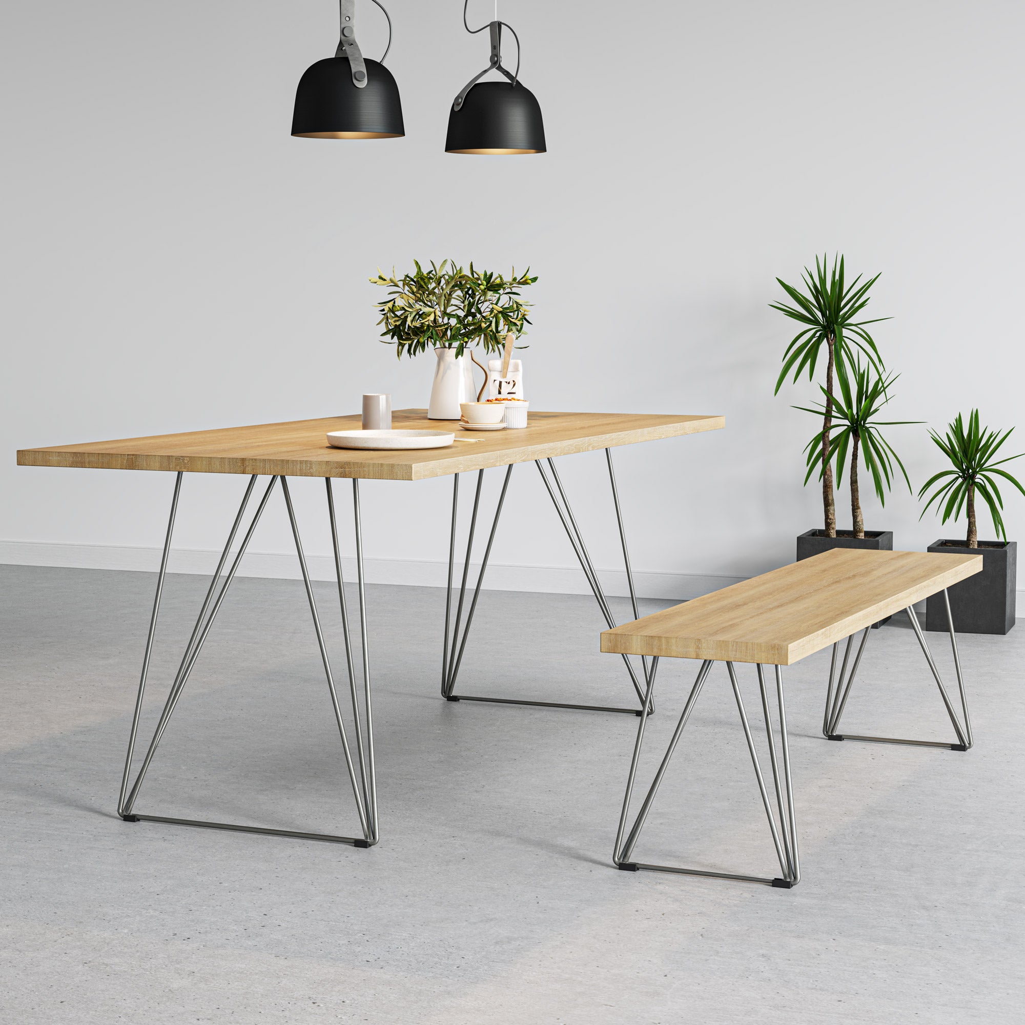 Hairpin Wireframe Legs | 40cm Bench
