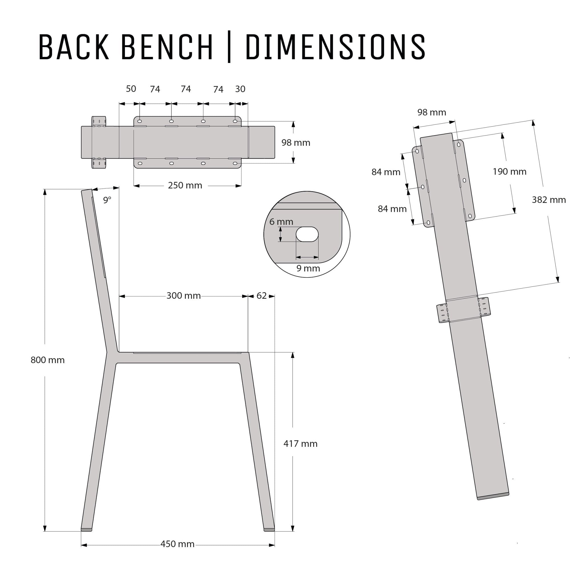 Industrial Back Bench - The Hairpin Leg Co. Trade
