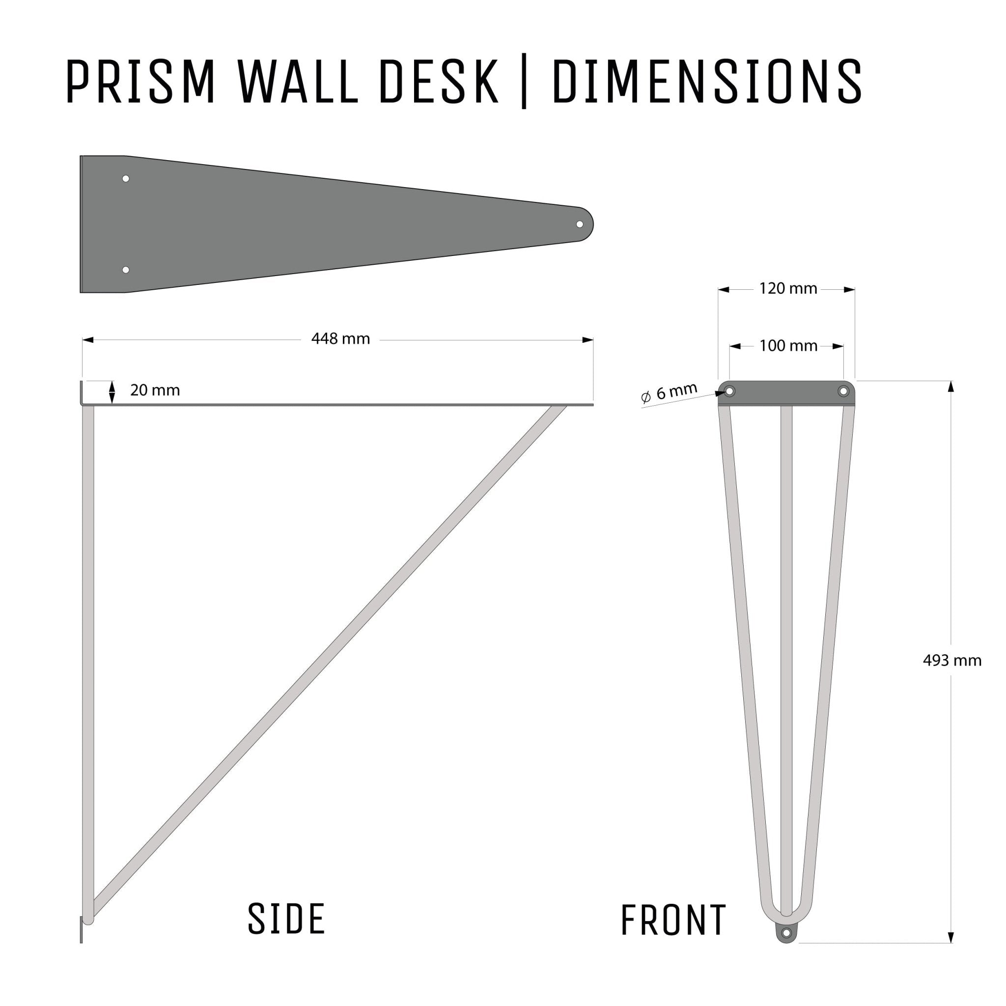 Prism Wall Desk Brackets - The Hairpin Leg Co. Trade