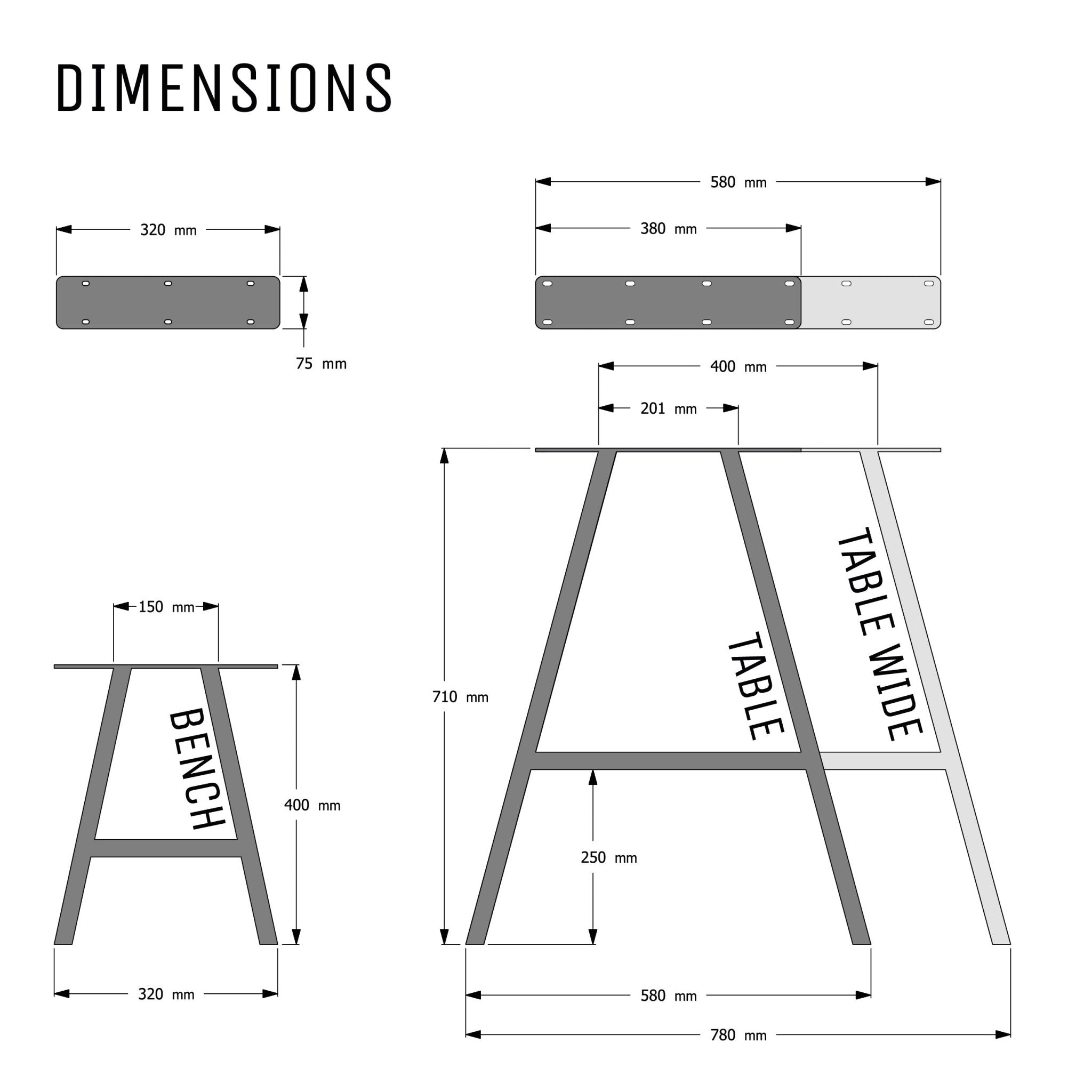 A-Frame Industrial legs - The Hairpin Leg Co. Trade